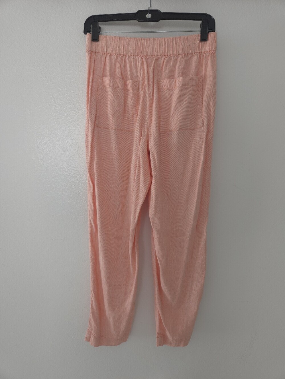 Lou & Grey Lightweight Peach Elastic-Waist Lounge Trousers Size Xs Linen Blend - Picture 4 of 10